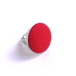 Egyszínű piros textilgyűrű választható méretben